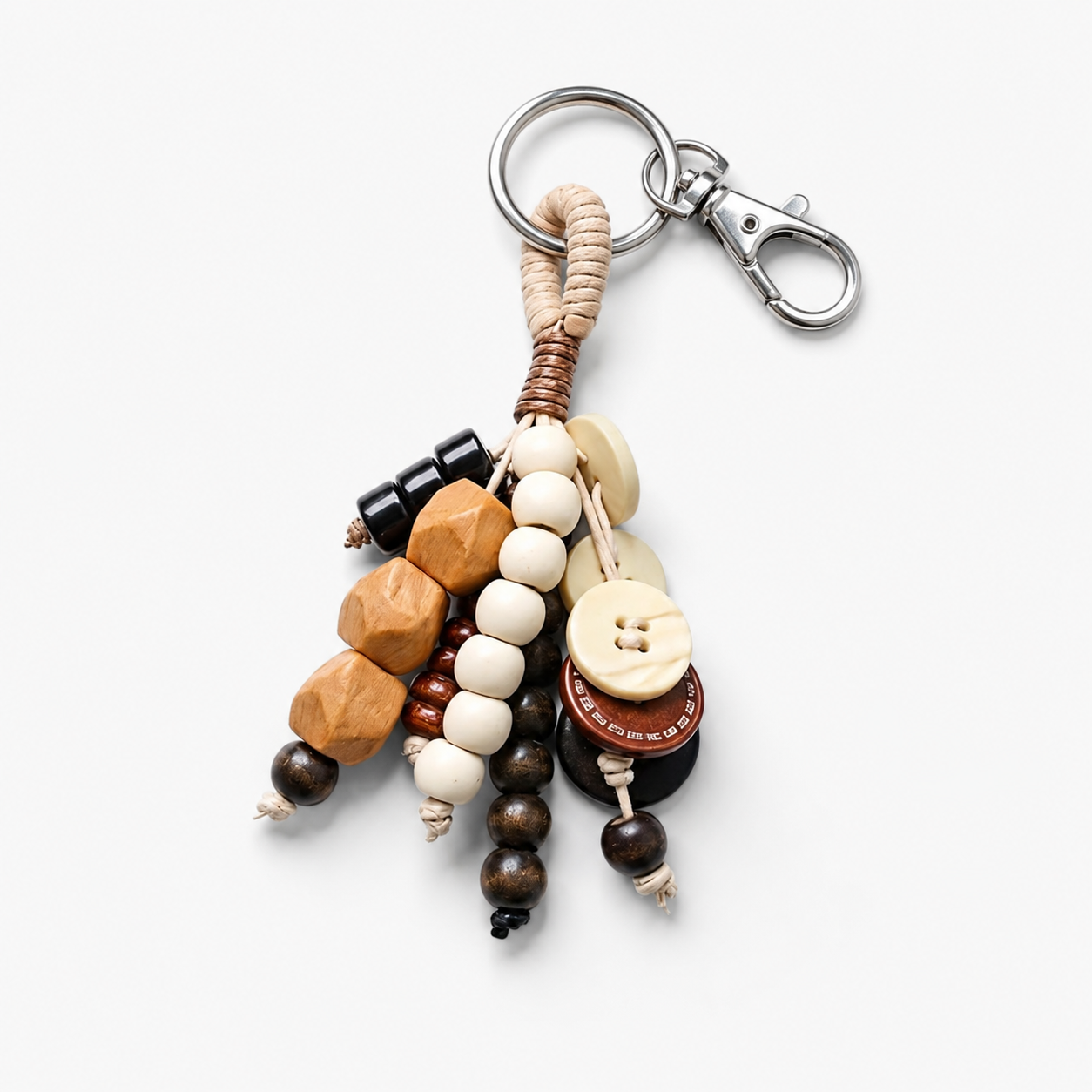 Stone &amp; Button Bag Charm