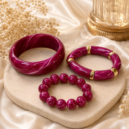 Marbled Burgundy Chunky Bangle