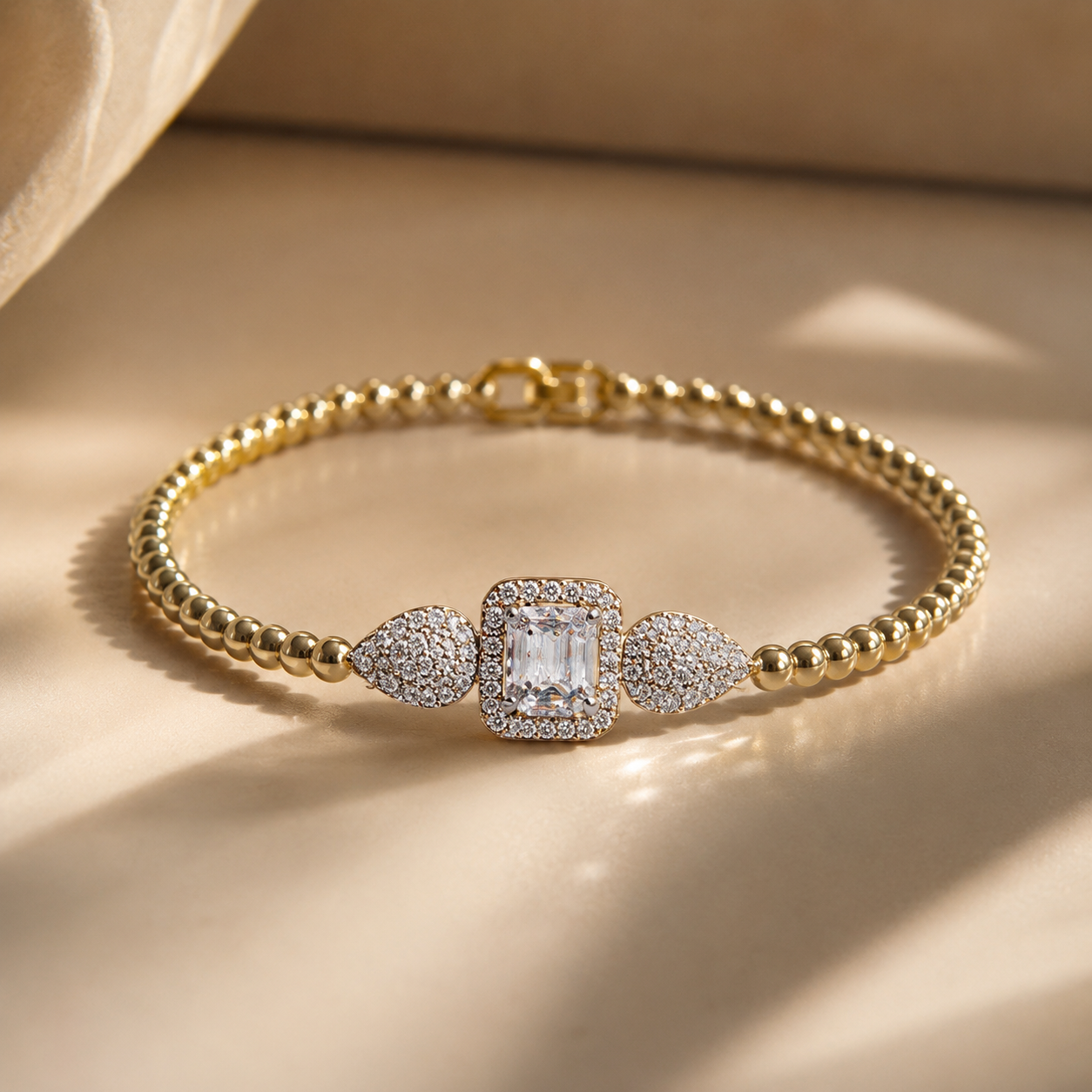 Diamond-Look Gold Bracelet