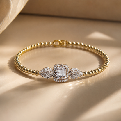 Diamond-Look Gold Bracelet
