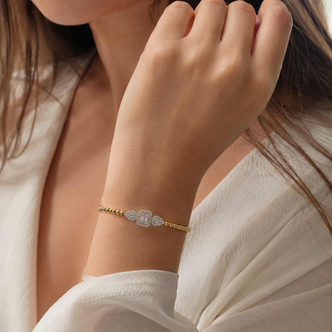 Diamond-Look Gold Bracelet