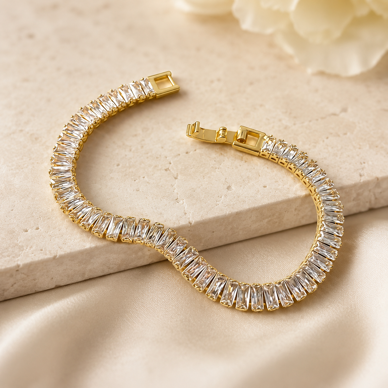 Golden Pearl Crystal Bracelet