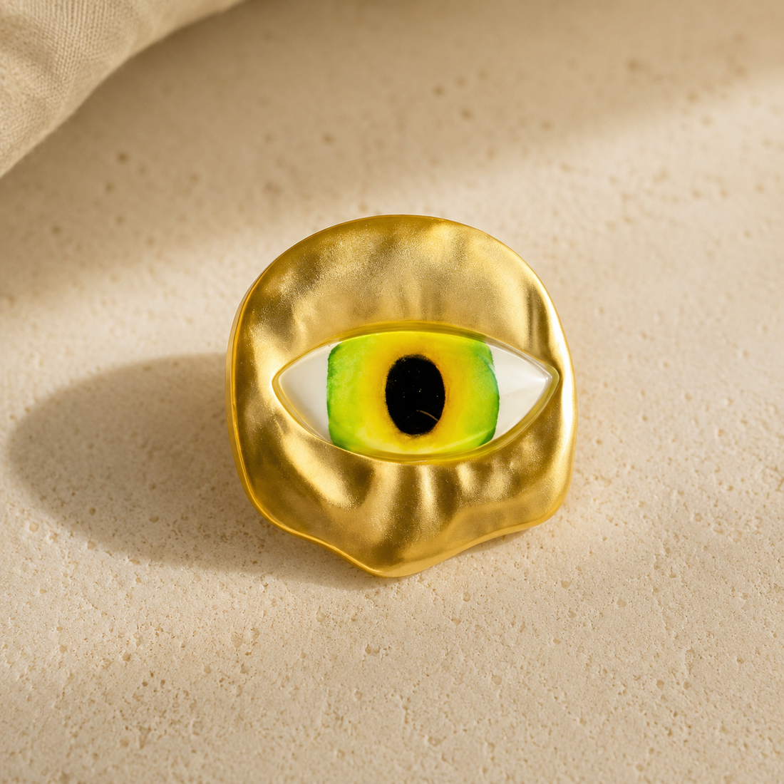 Gold Evil Eye Brooch
