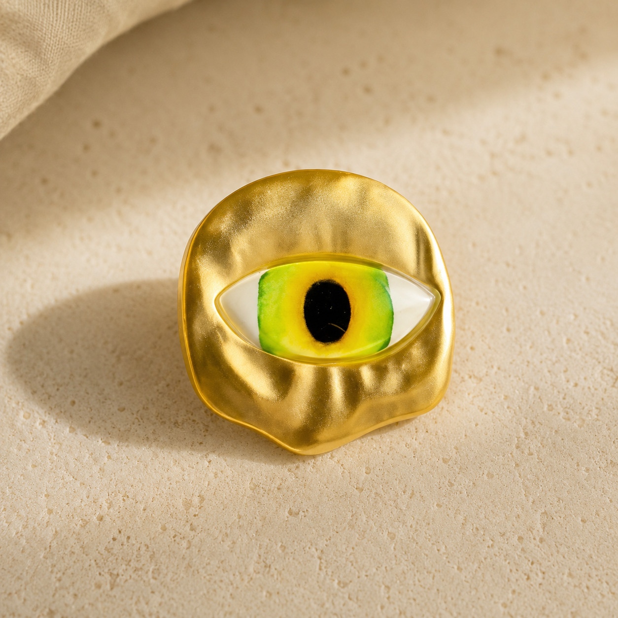 Gold Evil Eye Brooch