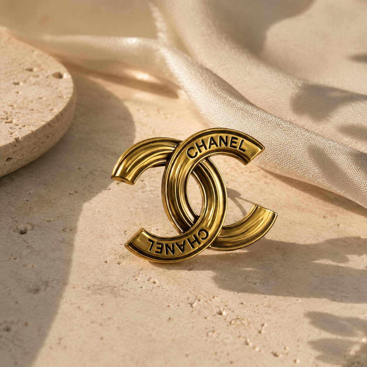 CHANEL Inspired Gold Brooch