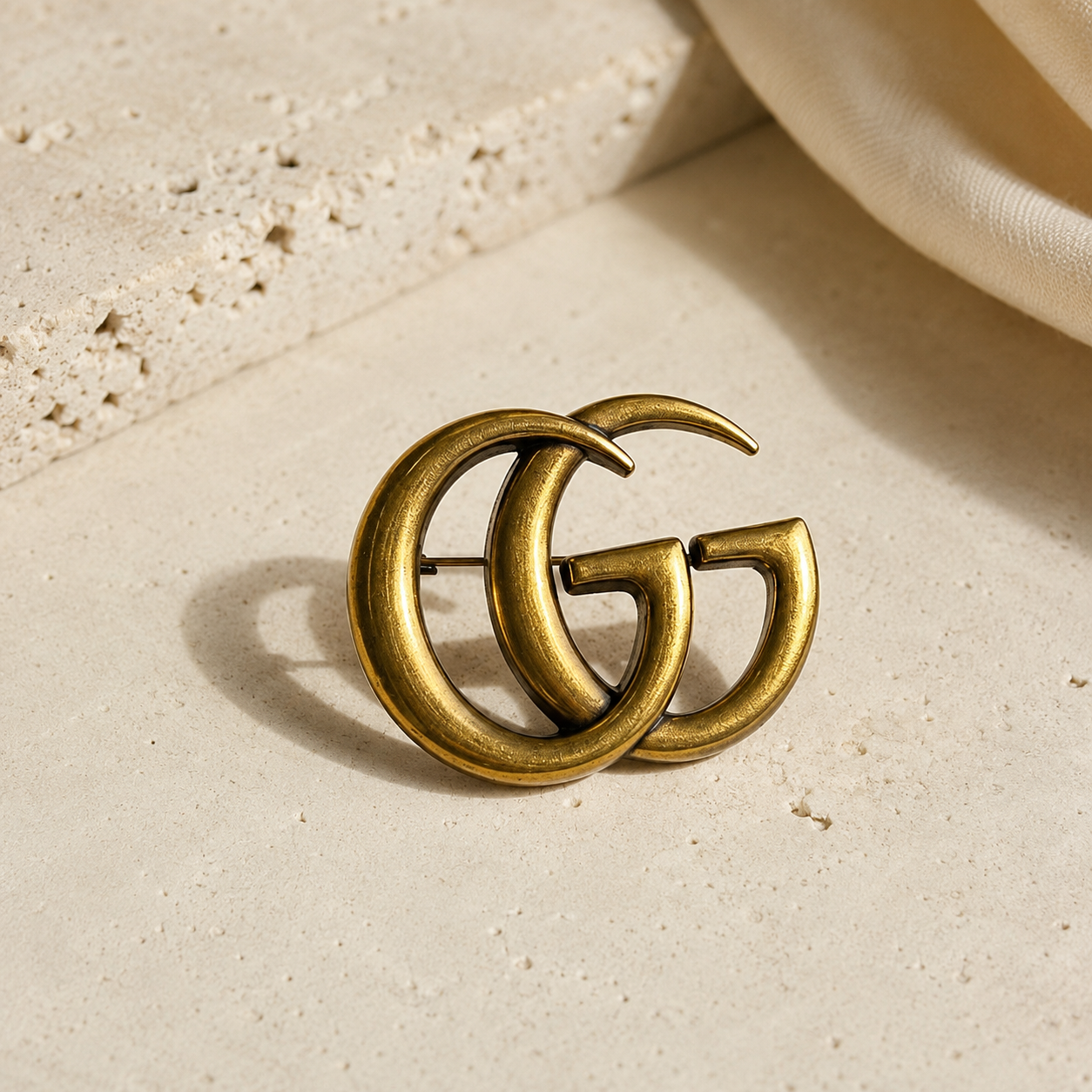 Gold Double-G Style Brooch