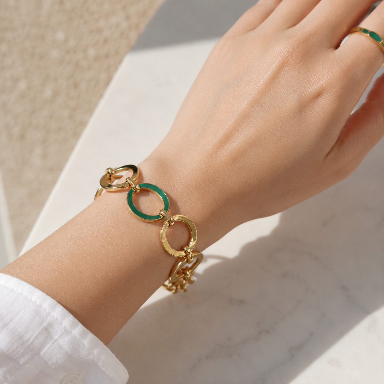 Large Link Gold Bracelet