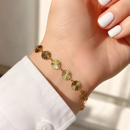 Gold Circle Disc Bracelet