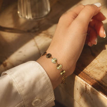 Gold Circle Disc Bracelet