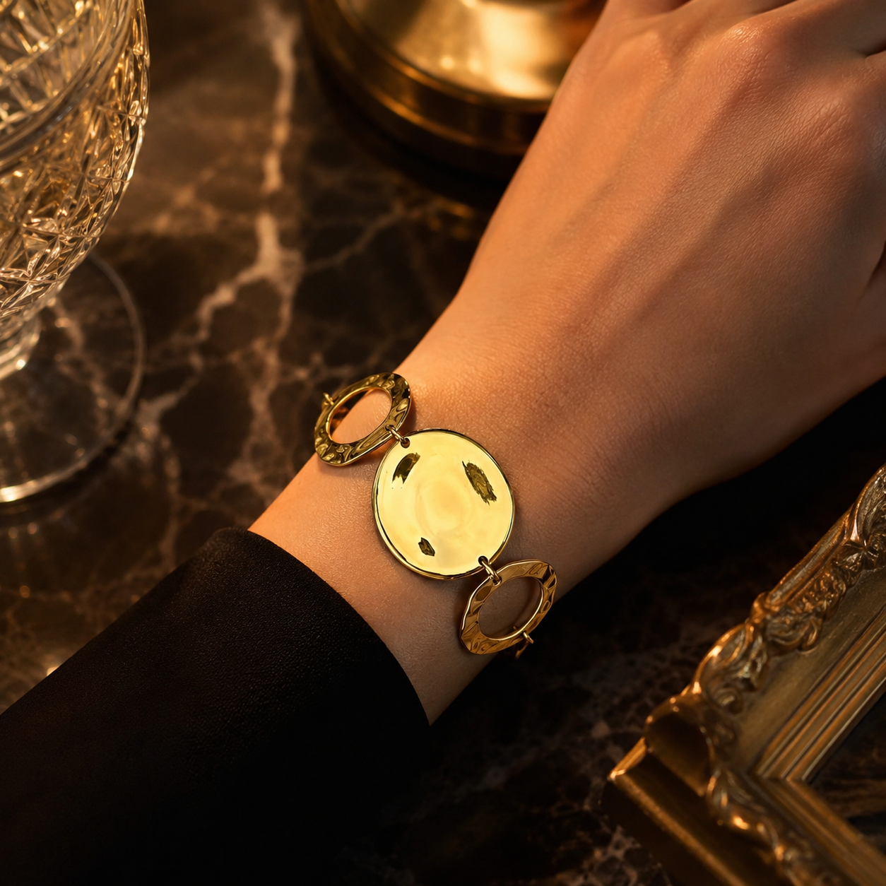 Sun Disc Gold Bracelet