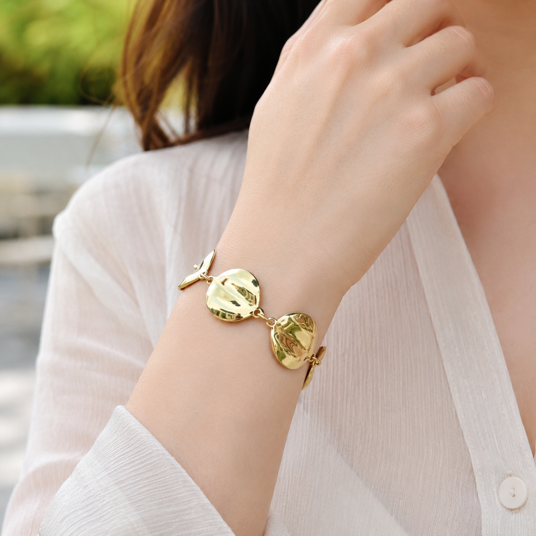 Large Circle Gold Bracelet