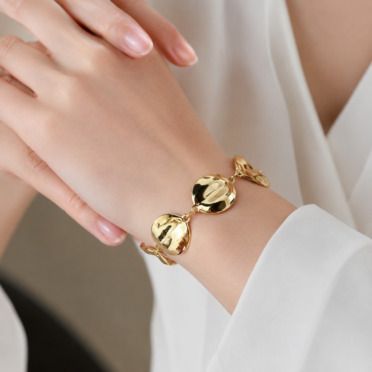 Large Circle Gold Bracelet