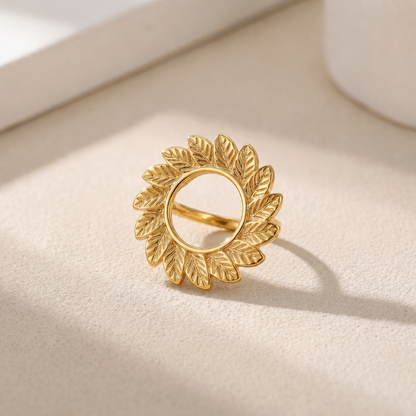 Golden Wheat Free Size Ring