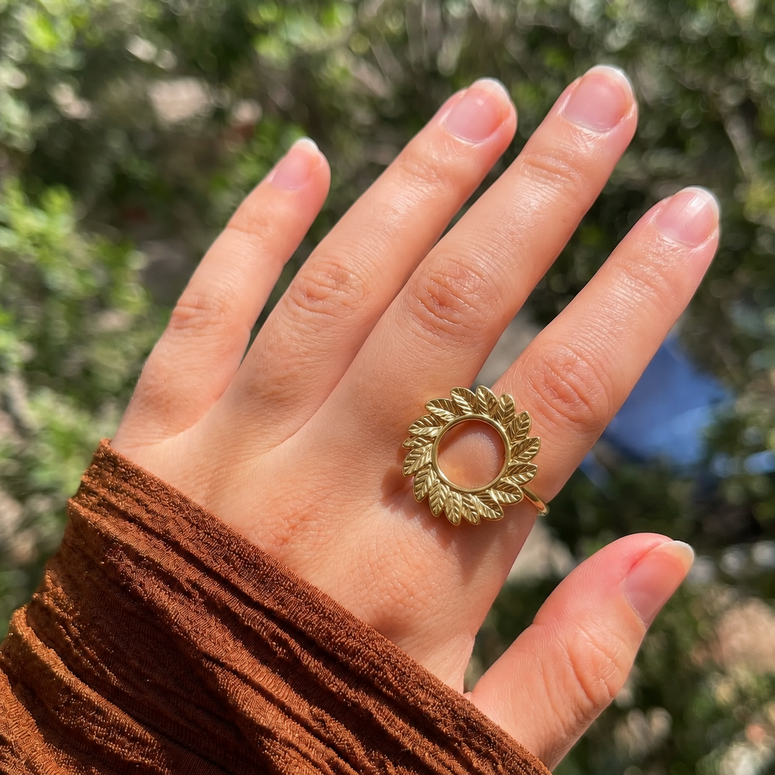 Golden Wheat Free Size Ring