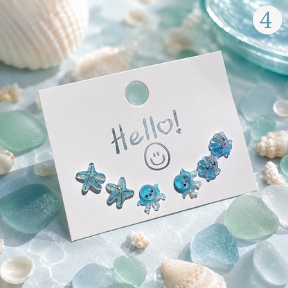 Kids Colorful Butterfly Earrings Set