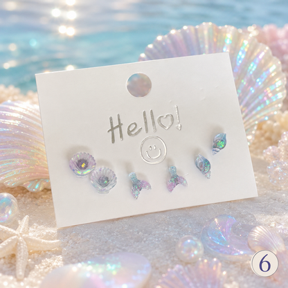 Kids Colorful Butterfly Earrings Set