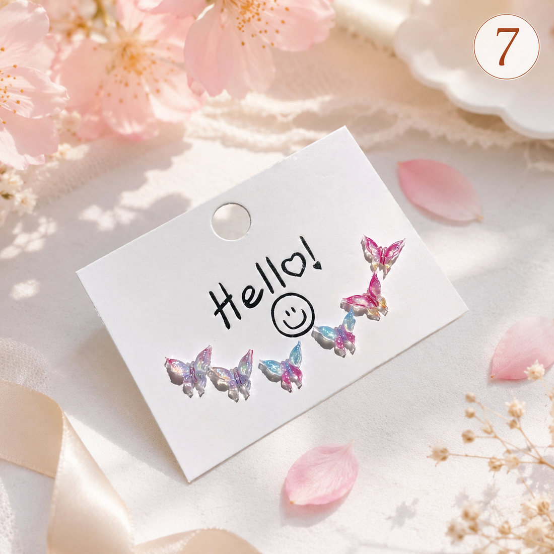 Kids Colorful Butterfly Earrings Set