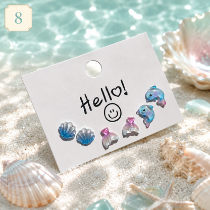 Kids Colorful Butterfly Earrings Set