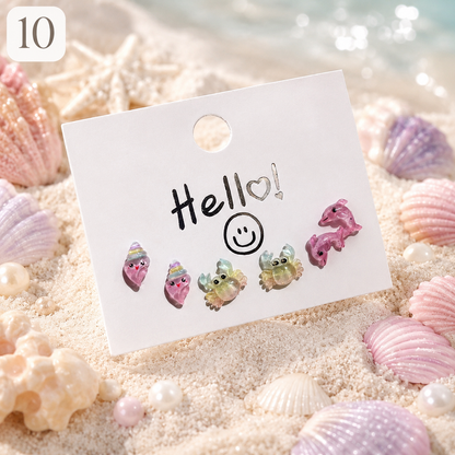 Kids Colorful Butterfly Earrings Set