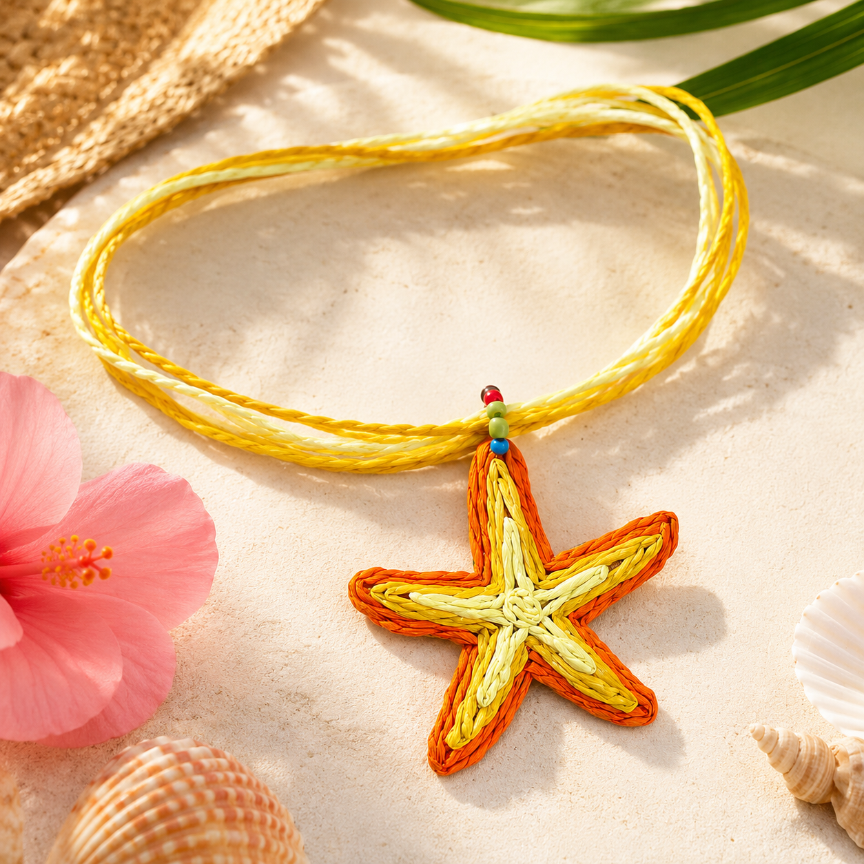 Handmade Straw Starfish Choker