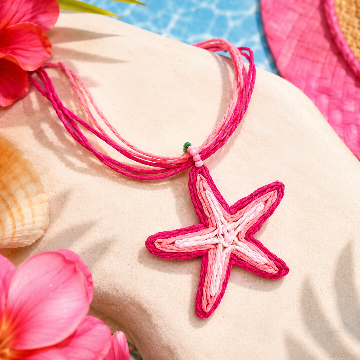 Handmade Straw Starfish Choker