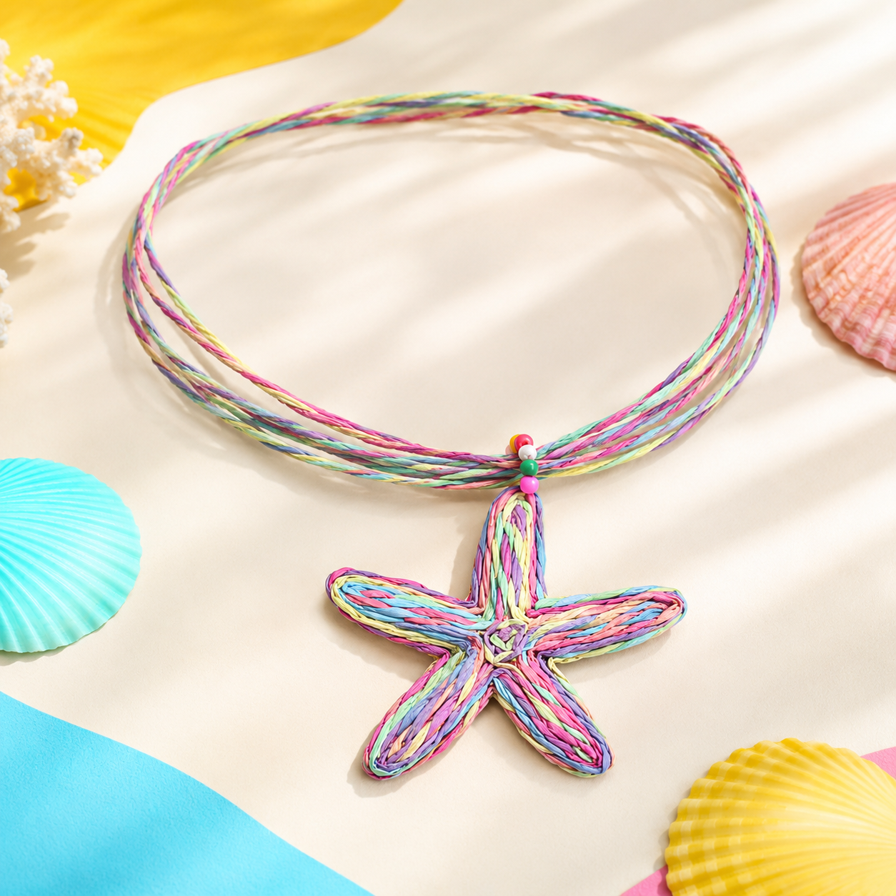 Handmade Straw Starfish Choker