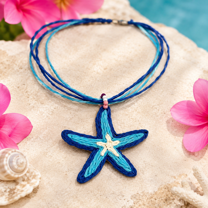 Handmade Straw Starfish Choker