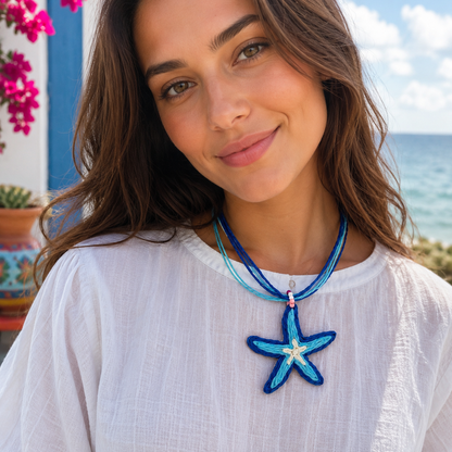 Handmade Straw Starfish Choker