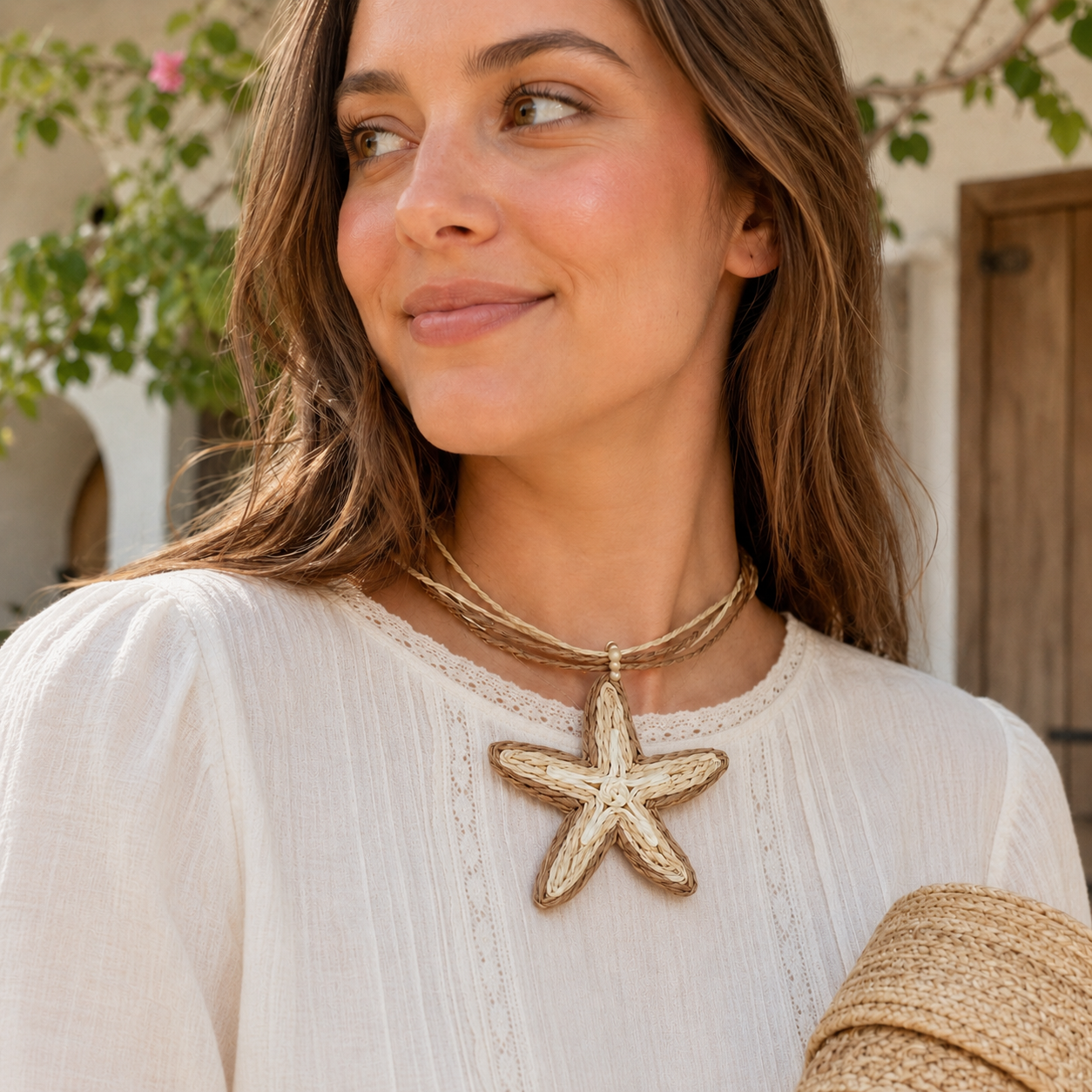 Handmade Straw Starfish Choker