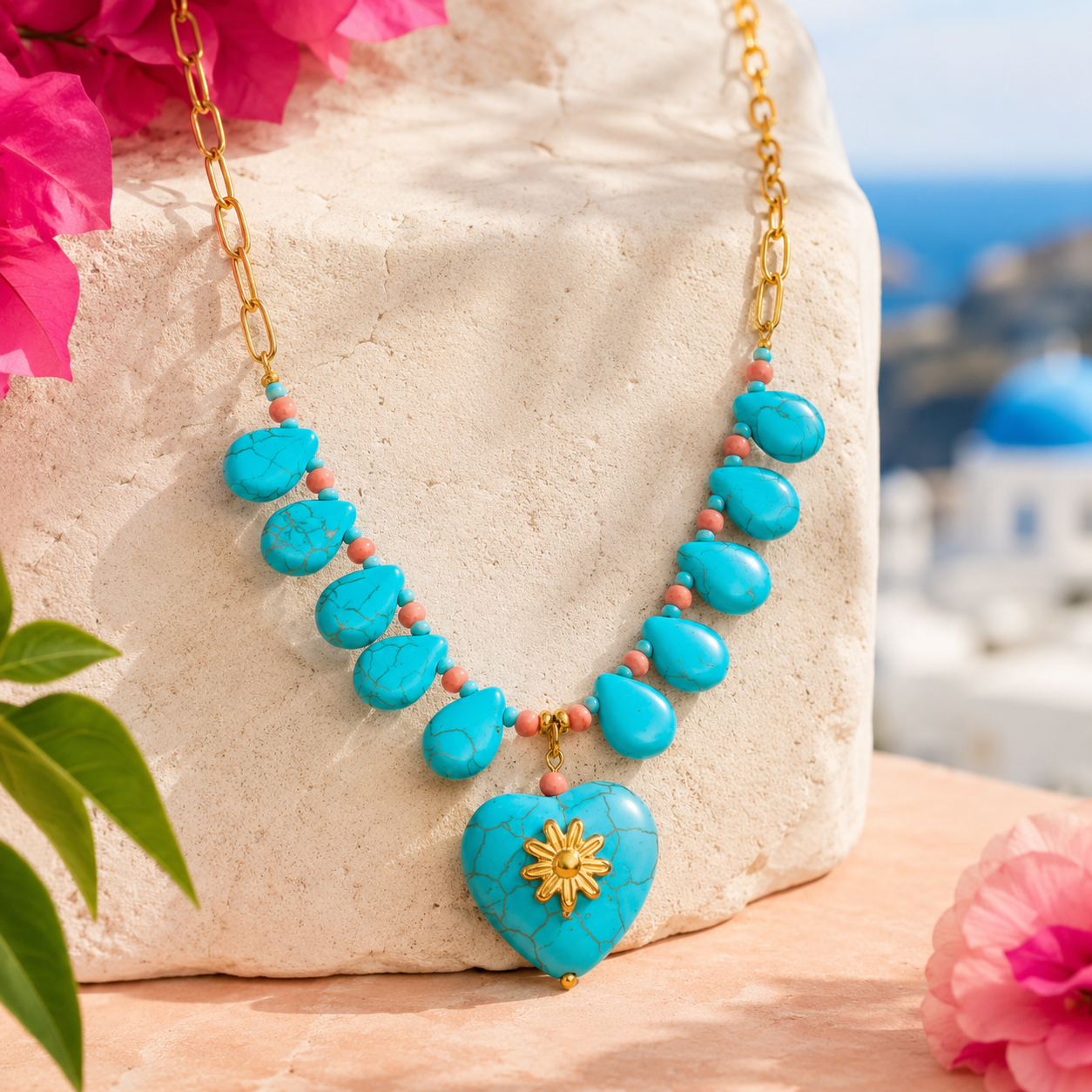 Royal Turquoise Heart Necklace