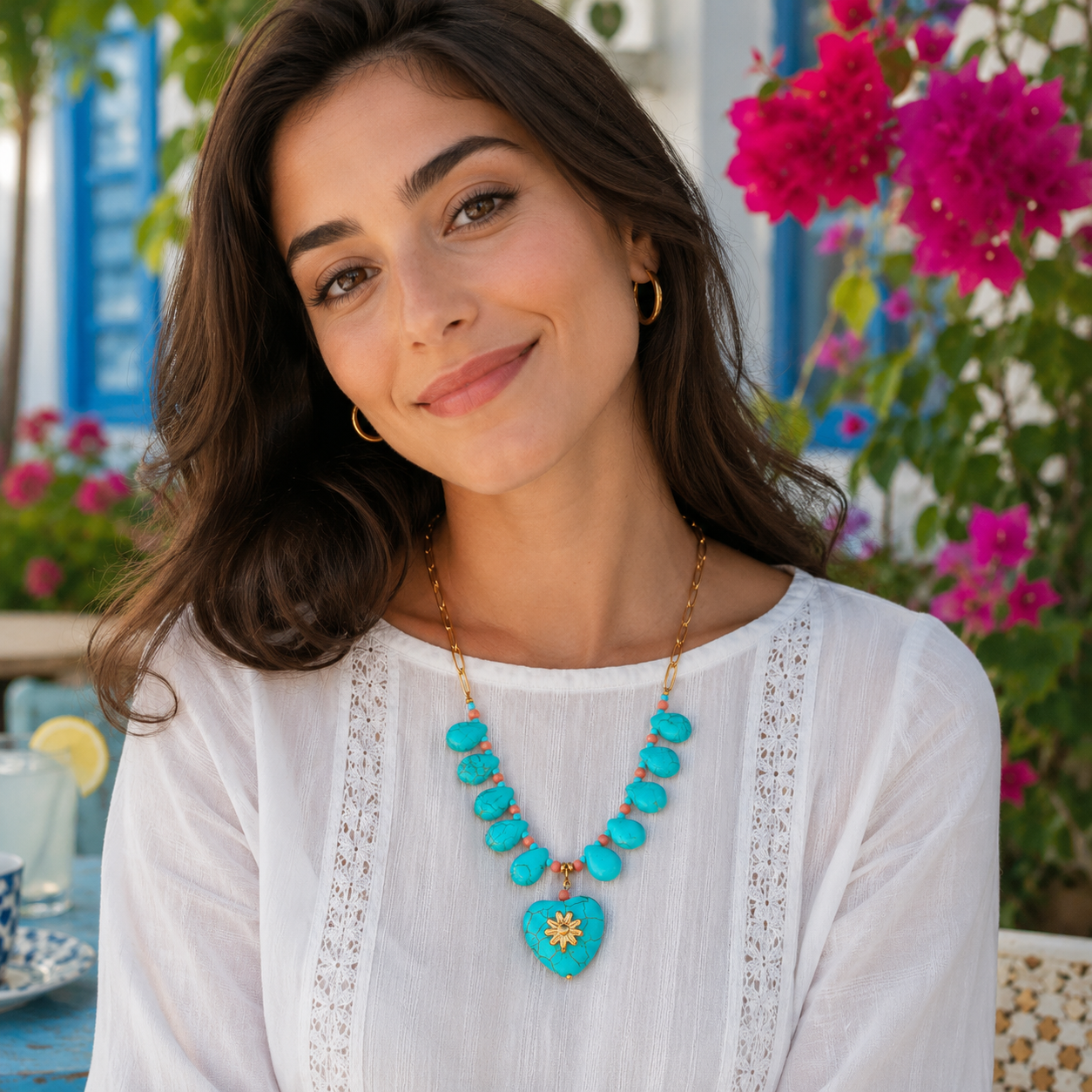 Royal Turquoise Heart Necklace