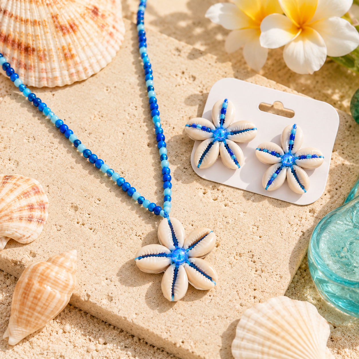 Seashell Flower Jewelry Set