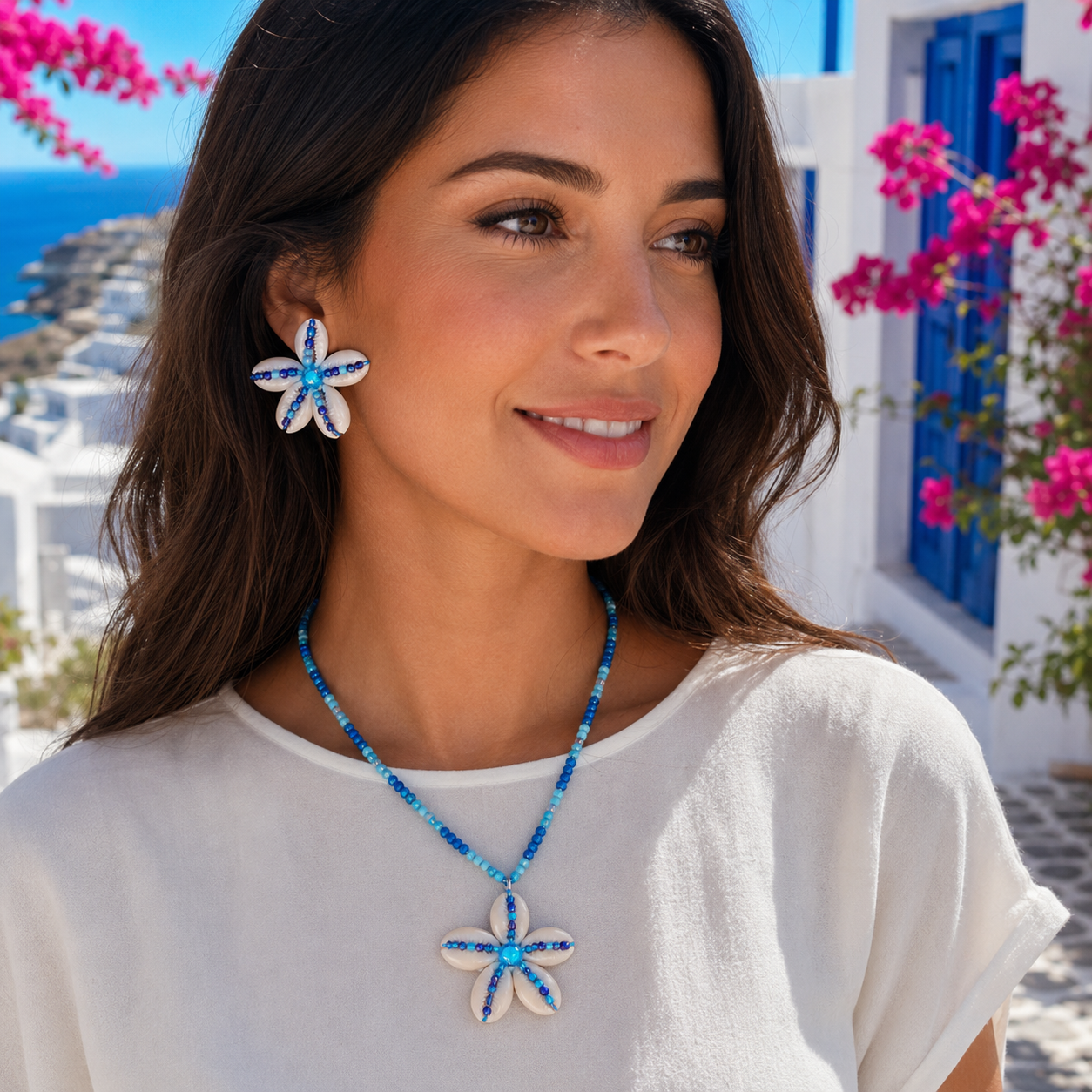 Seashell Flower Jewelry Set