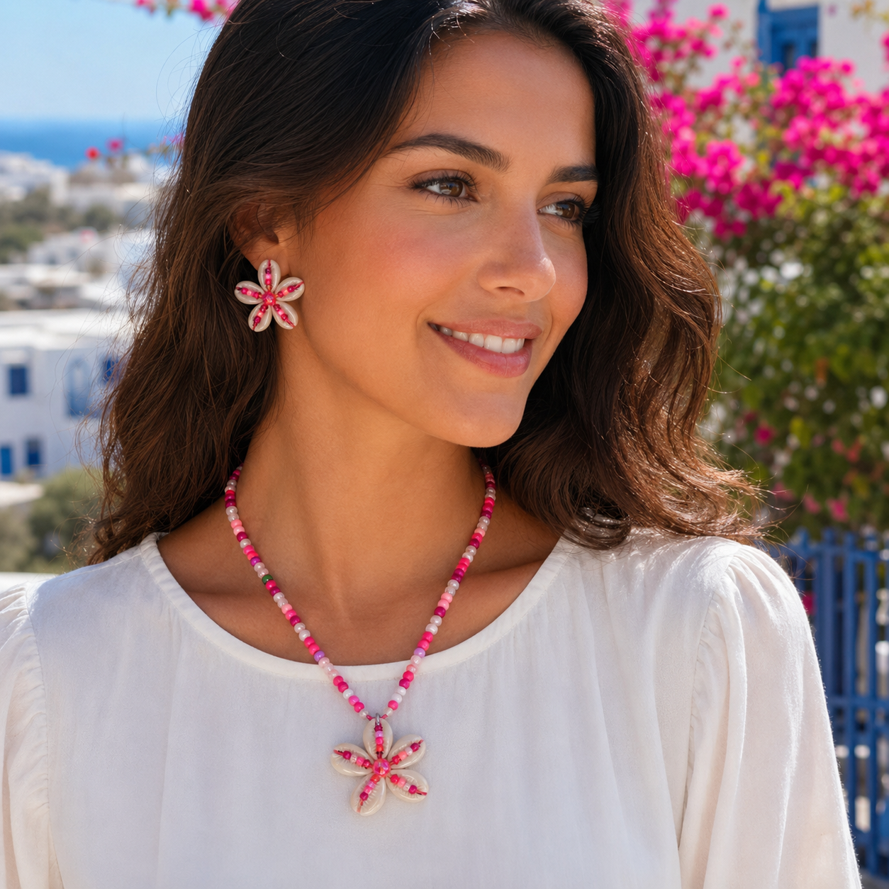 Seashell Flower Jewelry Set