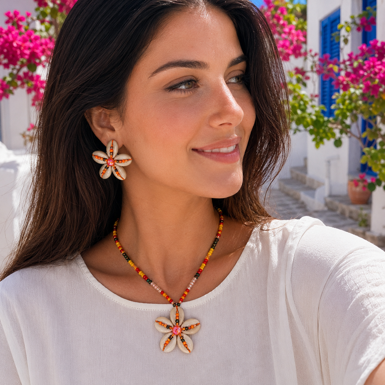 Seashell Flower Jewelry Set