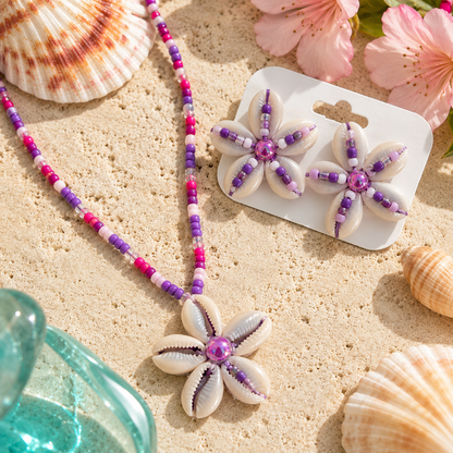 Seashell Flower Jewelry Set