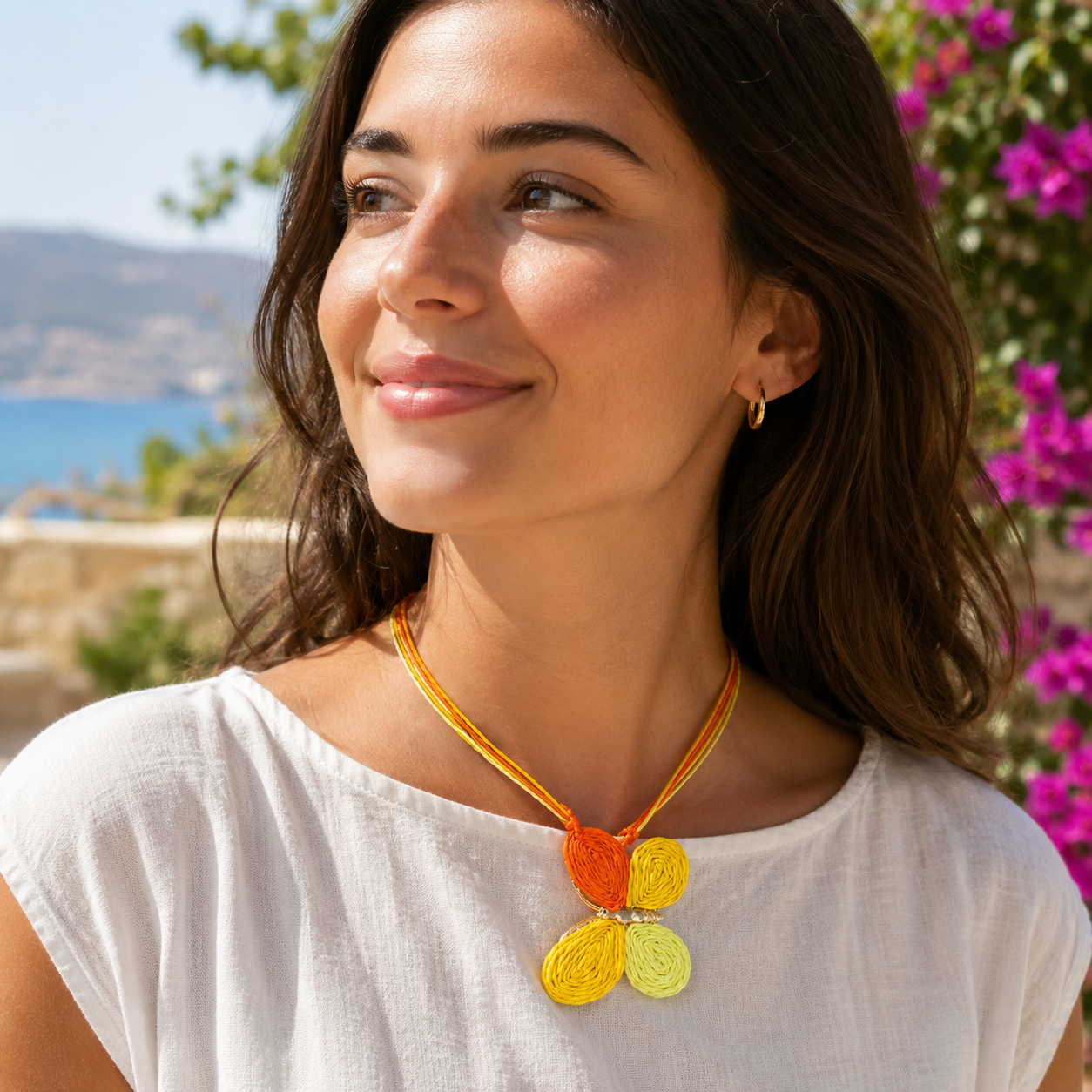 Raffia Butterfly Choker