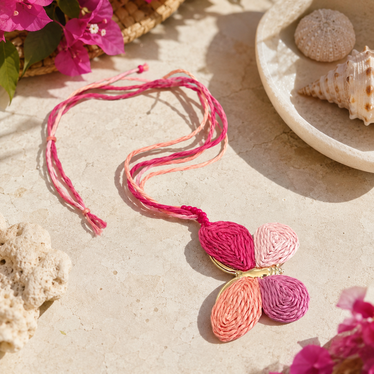 Raffia Butterfly Choker