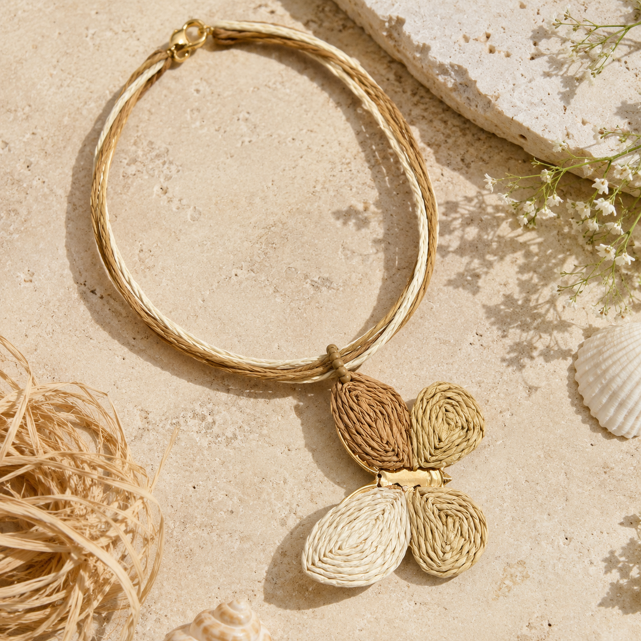 Raffia Butterfly Choker