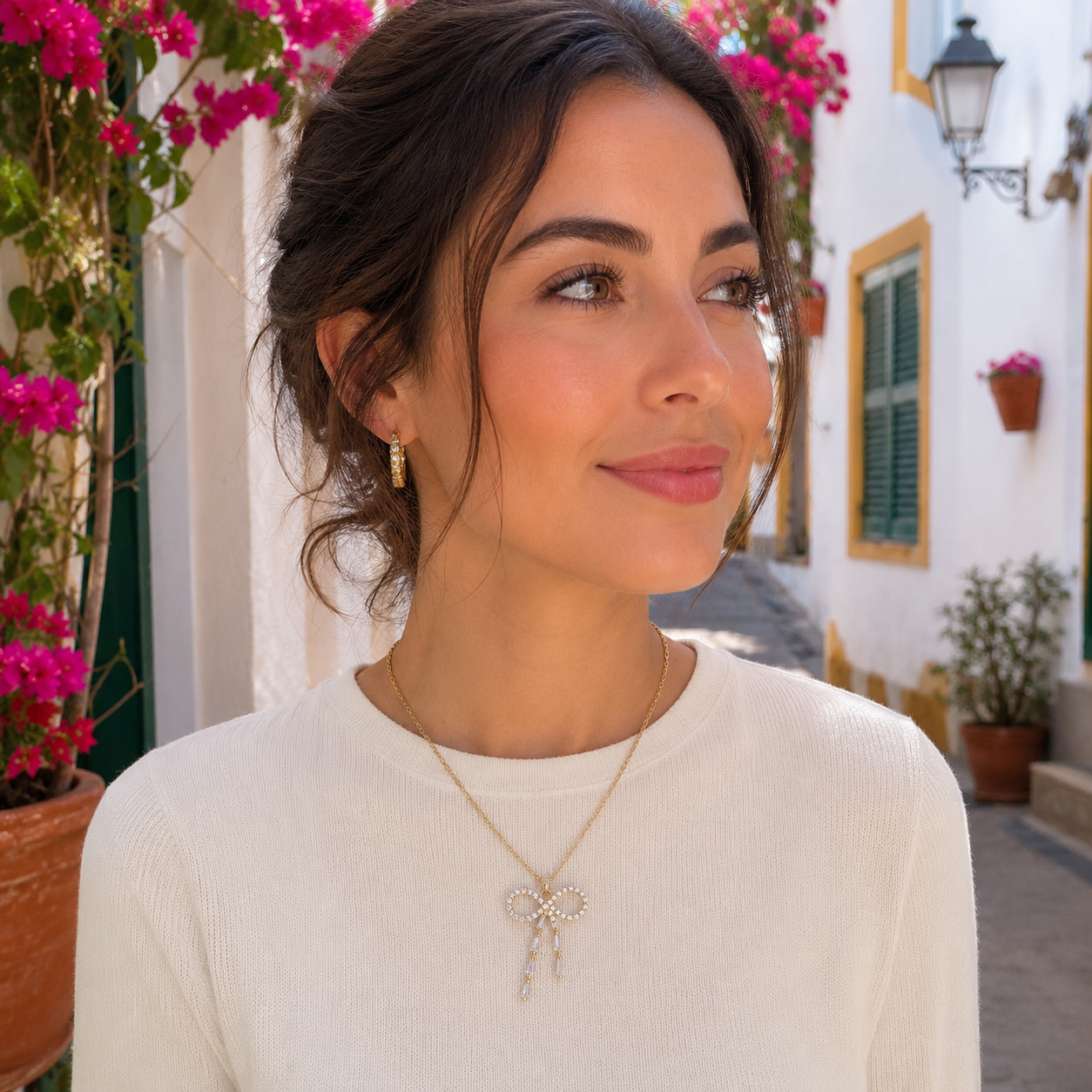 Crystal Bow Necklace