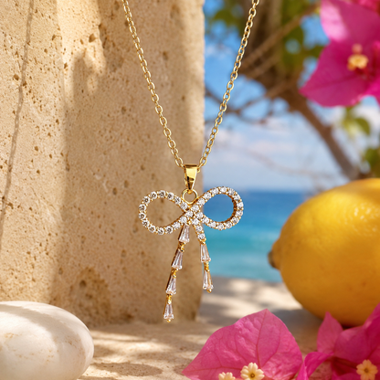 Crystal Bow Necklace