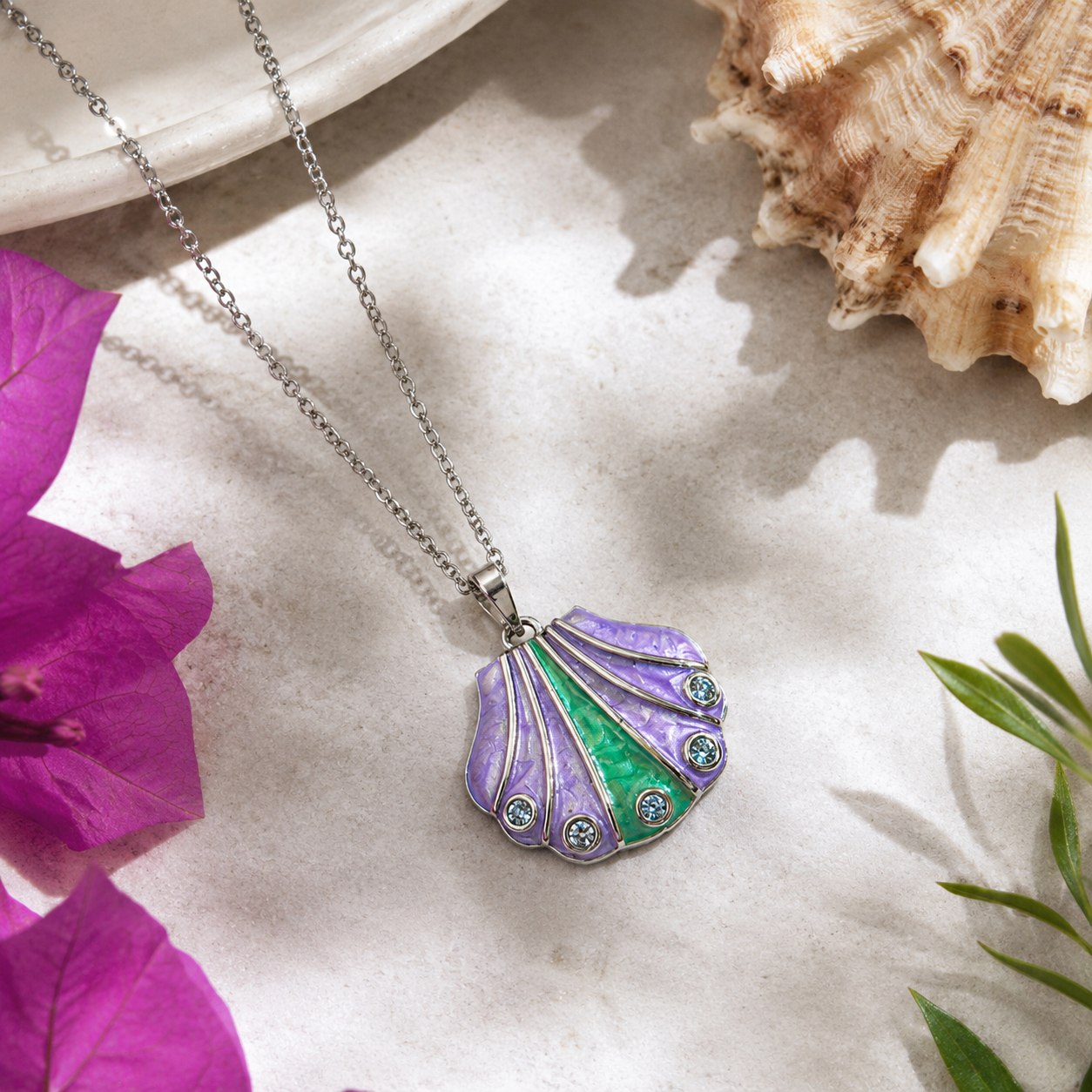 Enamel Shell Necklace