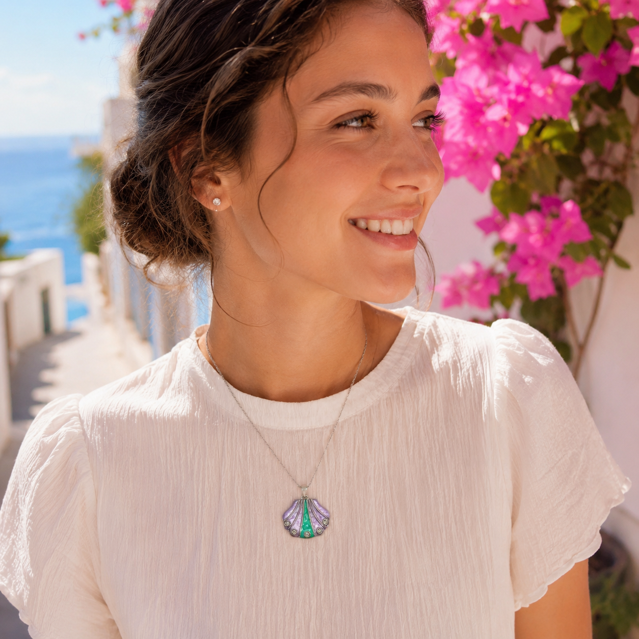 Enamel Shell Necklace