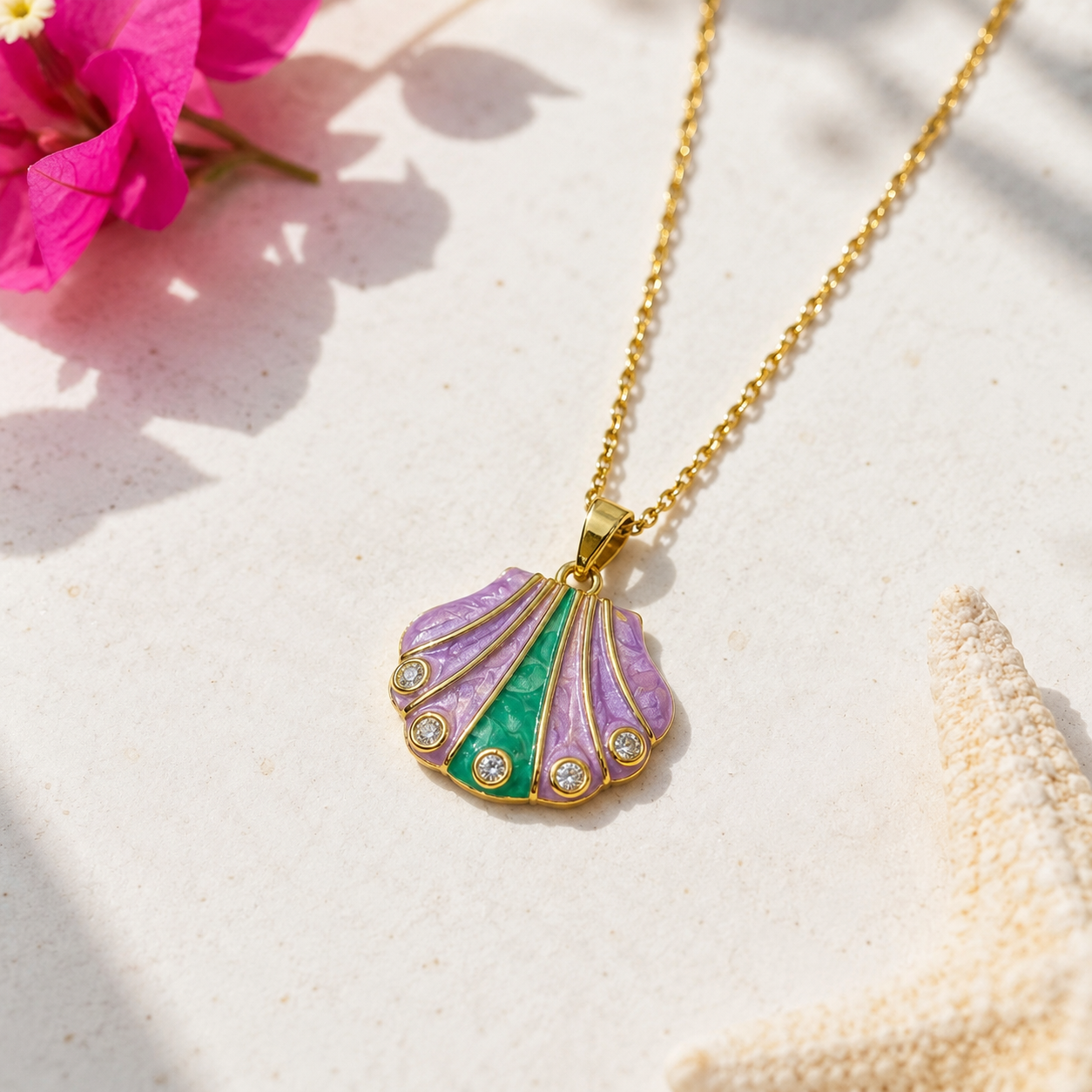Enamel Shell Necklace