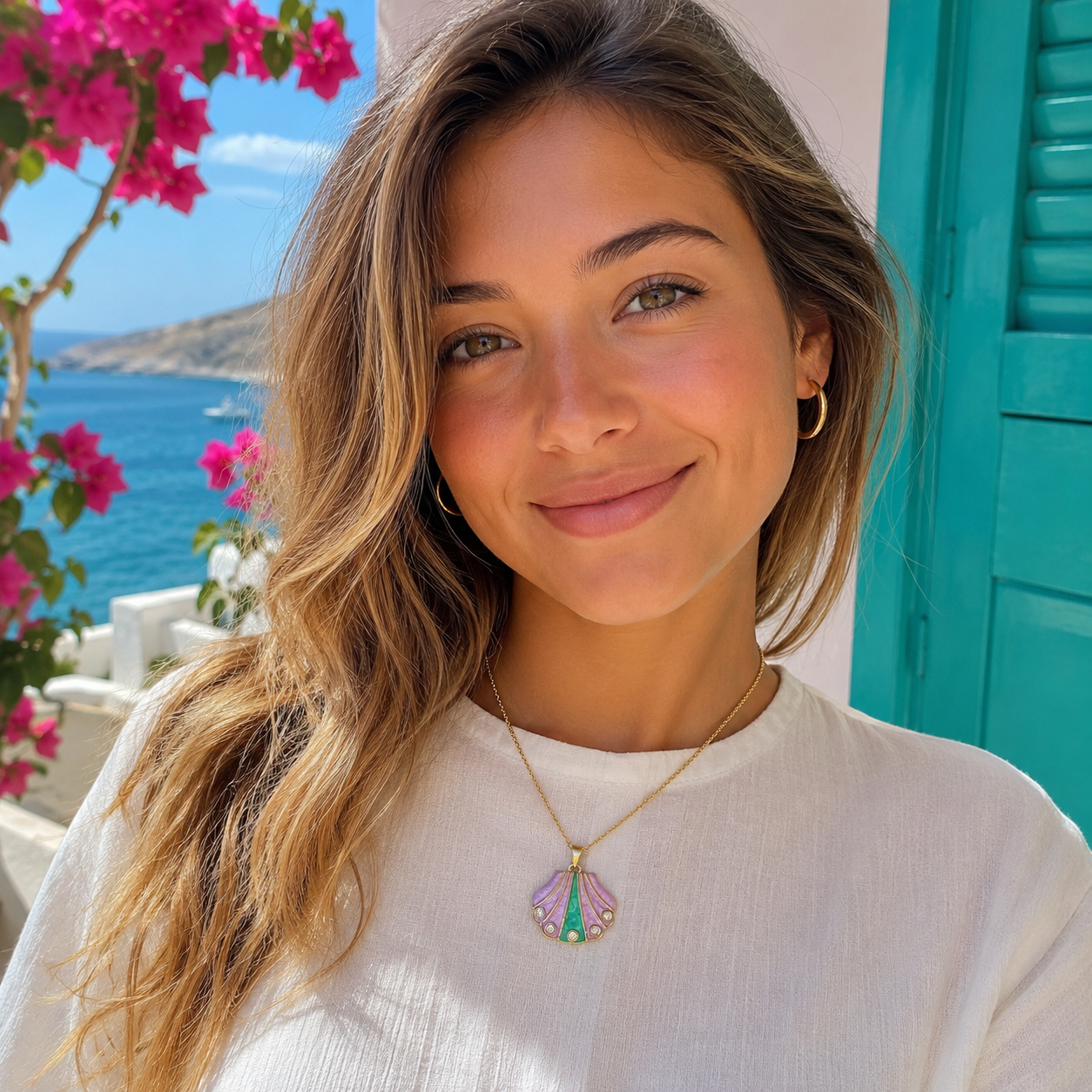 Enamel Shell Necklace