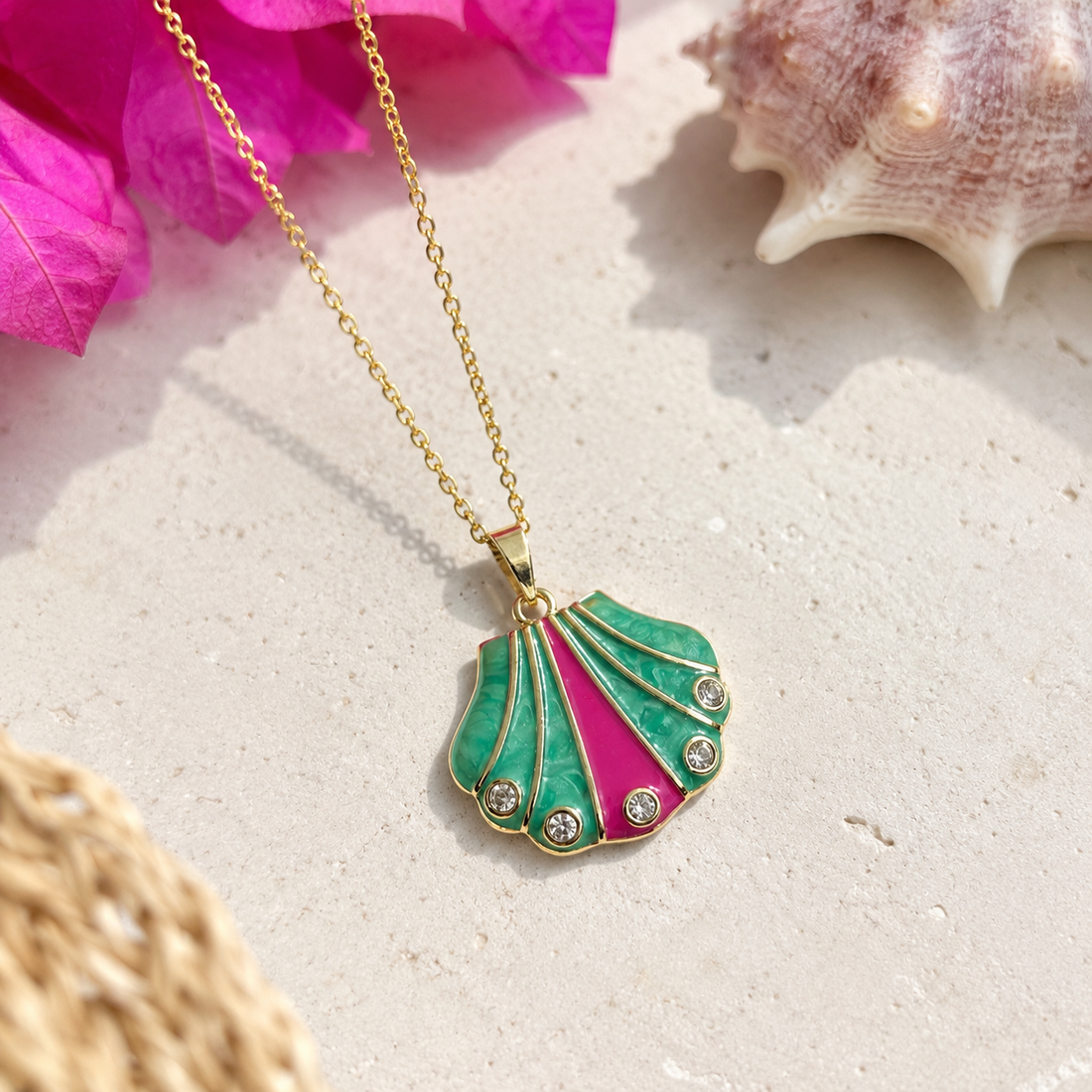 Enamel Shell Necklace