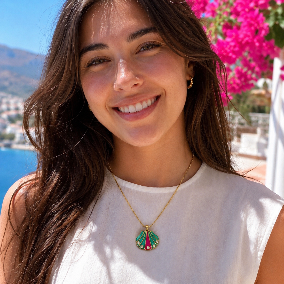 Enamel Shell Necklace