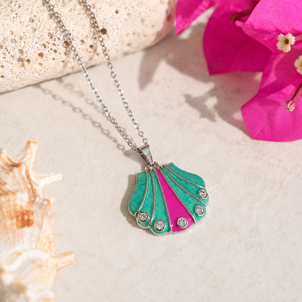 Enamel Shell Necklace