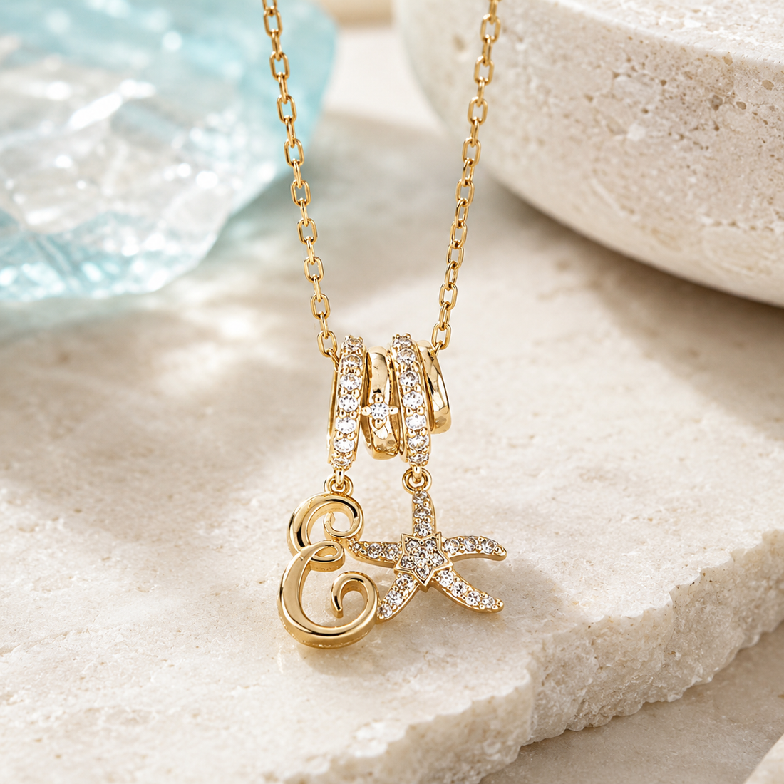 Initial Starfish Necklace