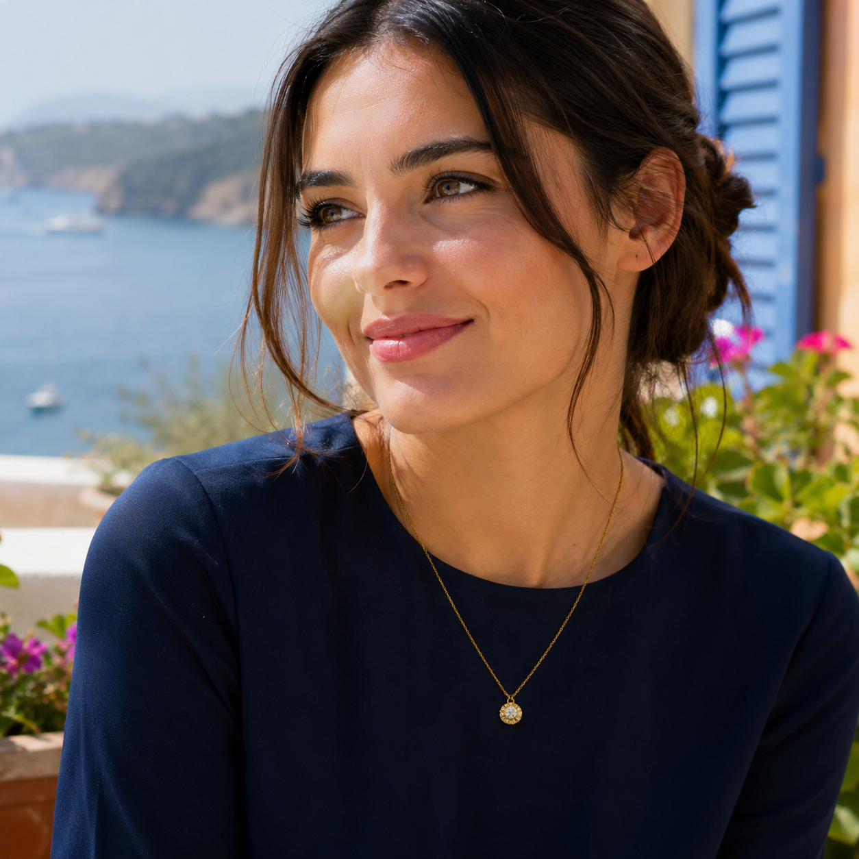 Gold Crystal Necklace